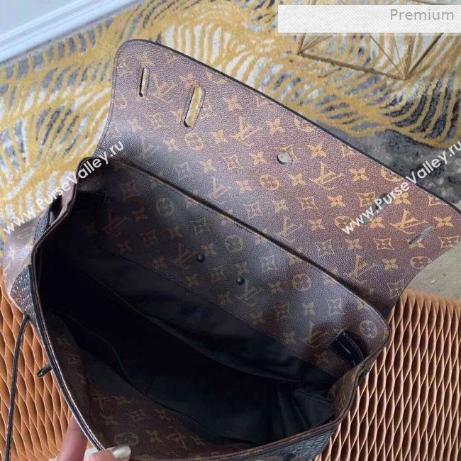 Louis Vuitton Mens Steamer PM Messenger Bag in Monogram Canvas and Crocodile Leather M44473 2019 (KI-0011303)