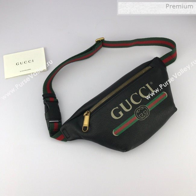 Gucci Logo Print Small Belt Bag 527792 Black 2019 (DLH-0011305)