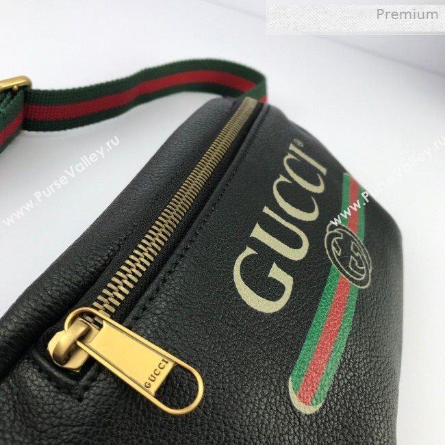 Gucci Logo Print Small Belt Bag 527792 Black 2019 (DLH-0011305)