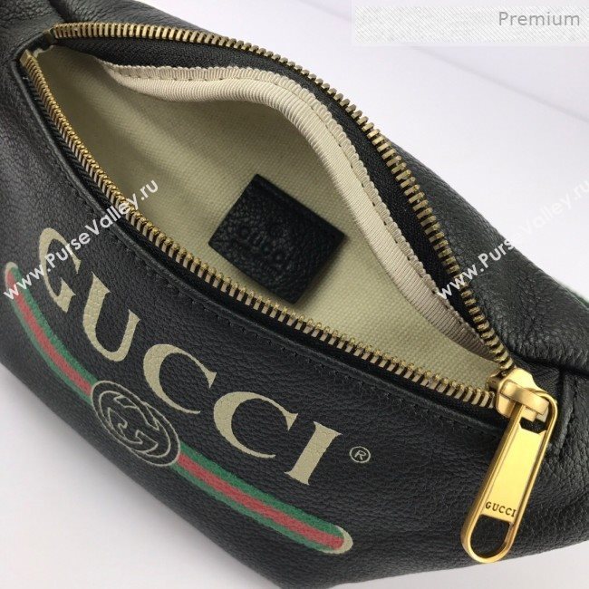 Gucci Logo Print Small Belt Bag 527792 Black 2019 (DLH-0011305)