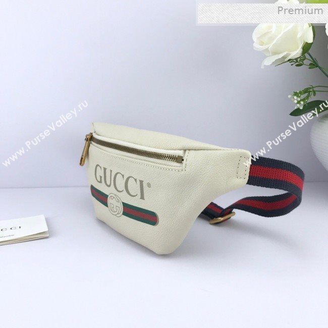 Gucci Logo Print Small Belt Bag 527792 White 2019 (DLH-0011304)