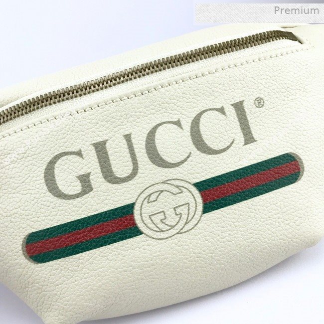 Gucci Logo Print Small Belt Bag 527792 White 2019 (DLH-0011304)