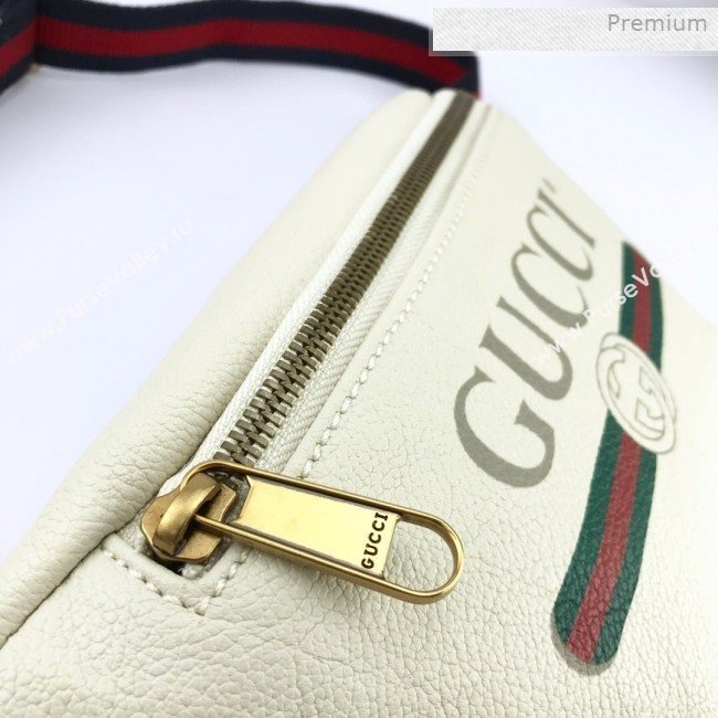 Gucci Logo Print Small Belt Bag 527792 White 2019 (DLH-0011304)