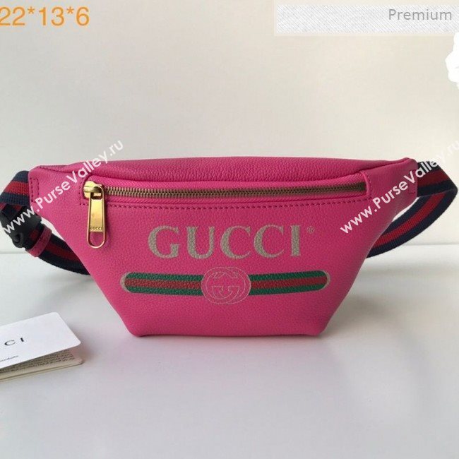 Gucci Logo Print Small Belt Bag 527792 Pink 2019 (DLH-0011306)