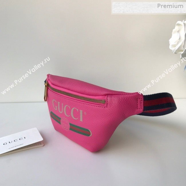 Gucci Logo Print Small Belt Bag 527792 Pink 2019 (DLH-0011306)