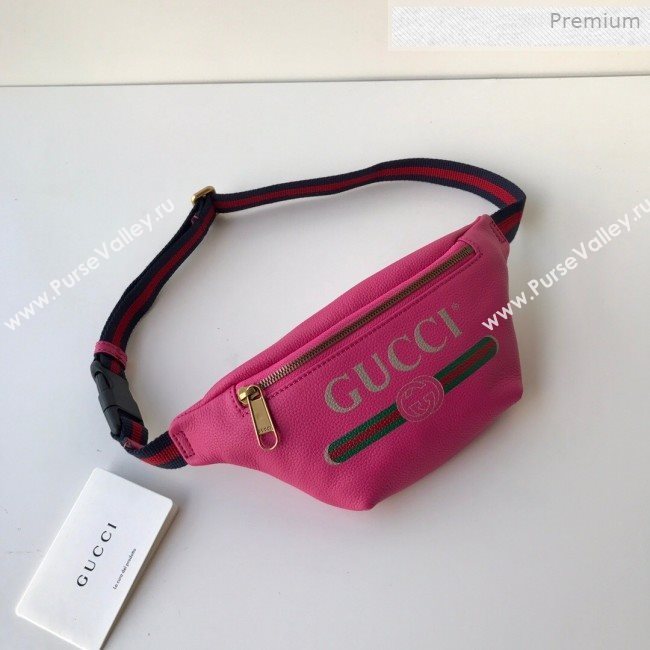 Gucci Logo Print Small Belt Bag 527792 Pink 2019 (DLH-0011306)