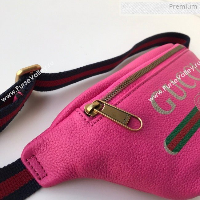 Gucci Logo Print Small Belt Bag 527792 Pink 2019 (DLH-0011306)