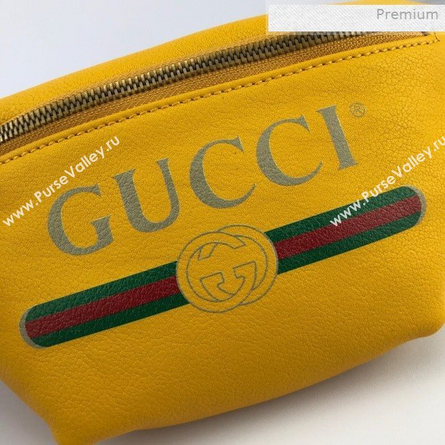 Gucci Logo Print Small Belt Bag 527792 Yellow 2019 (DLH-0011307)