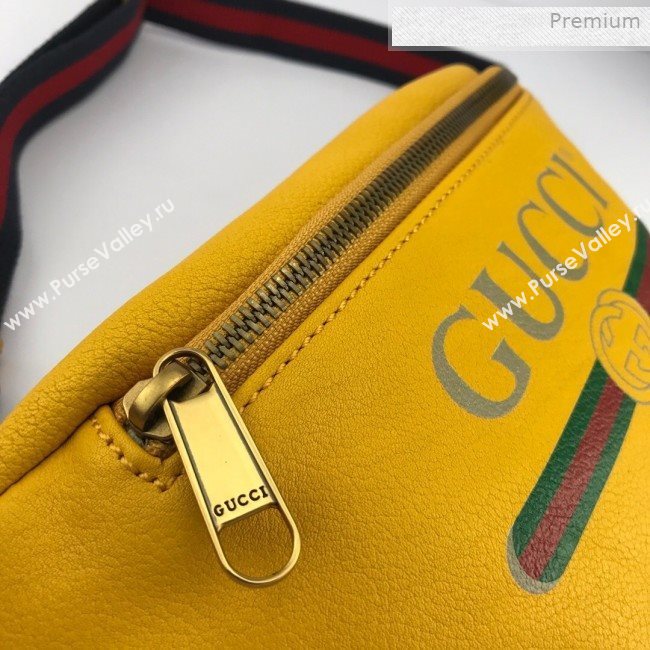 Gucci Logo Print Small Belt Bag 527792 Yellow 2019 (DLH-0011307)