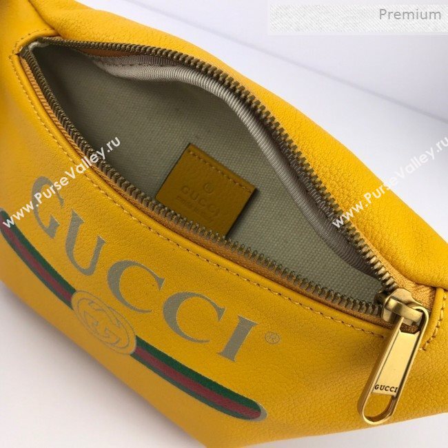 Gucci Logo Print Small Belt Bag 527792 Yellow 2019 (DLH-0011307)