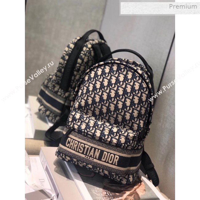 Dior Small Diortravel Original Blue Oblique Canvas Backpack 2019 (XXG-0011309)