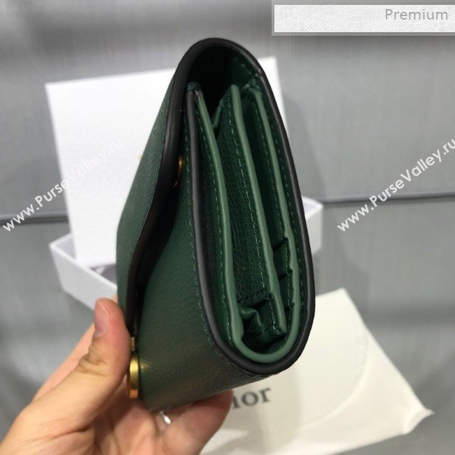 Dior Saddle Grained Calfskin Mini Flap Wallet Green 2019 (XXG-0011312)