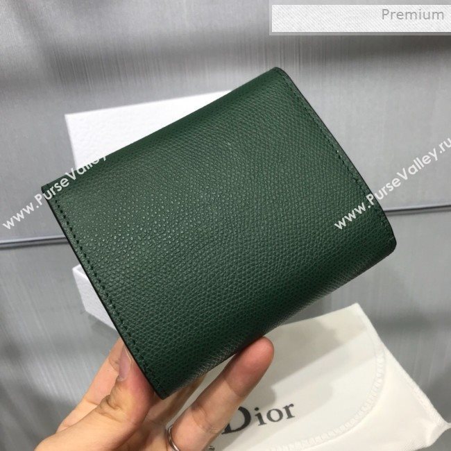 Dior Saddle Grained Calfskin Mini Flap Wallet Green 2019 (XXG-0011312)