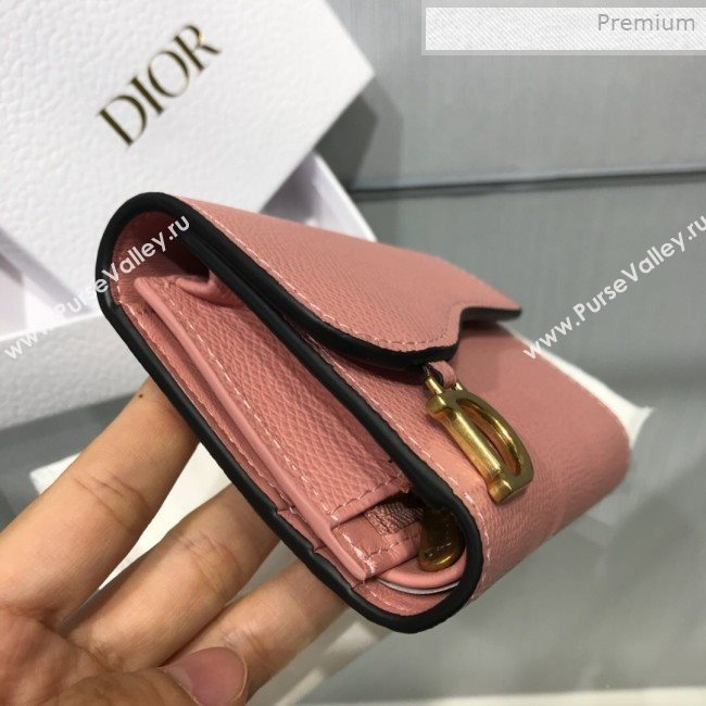 Dior Saddle Grained Calfskin Mini Flap Wallet Pink 2019 (XXG-0011311)