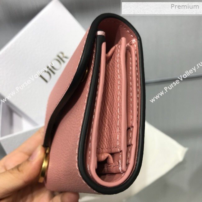 Dior Saddle Grained Calfskin Mini Flap Wallet Pink 2019 (XXG-0011311)
