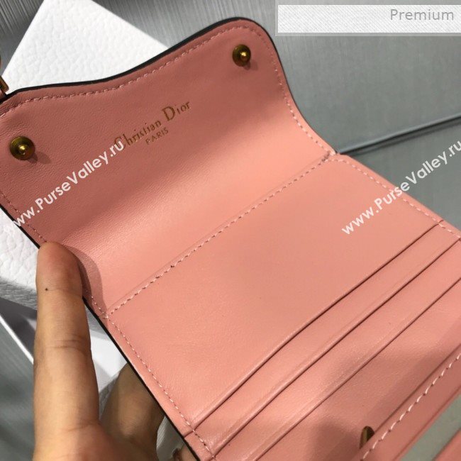 Dior Saddle Grained Calfskin Mini Flap Wallet Pink 2019 (XXG-0011311)