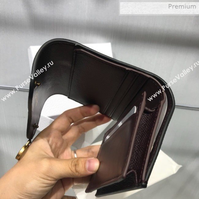 Dior Saddle Grained Calfskin Mini Flap Wallet Dark Brown 2019 (XXG-0011316)