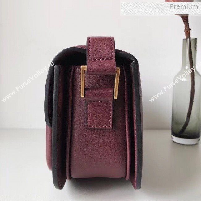 Valentino Supervee Supple Calfskin Maxi-Logo Crossbody Bag 1011L Burgundy 2020 (JD-0011317)