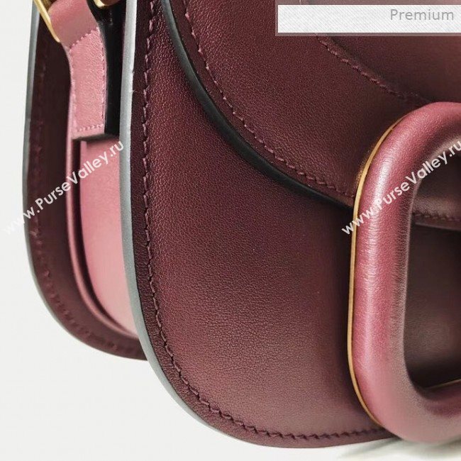 Valentino Supervee Supple Calfskin Maxi-Logo Crossbody Bag 1011L Burgundy 2020 (JD-0011317)