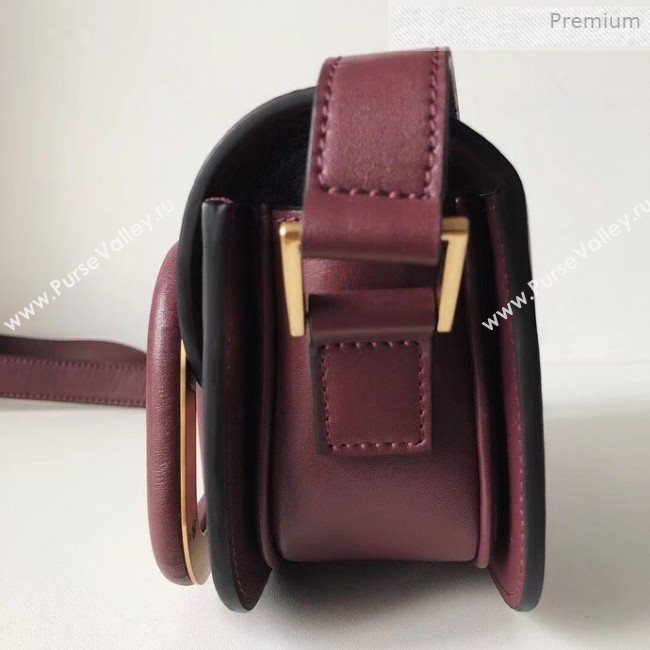 Valentino Supervee Supple Calfskin Maxi-Logo Crossbody Bag 1011S Burgundy 2020 (JD-0011320)