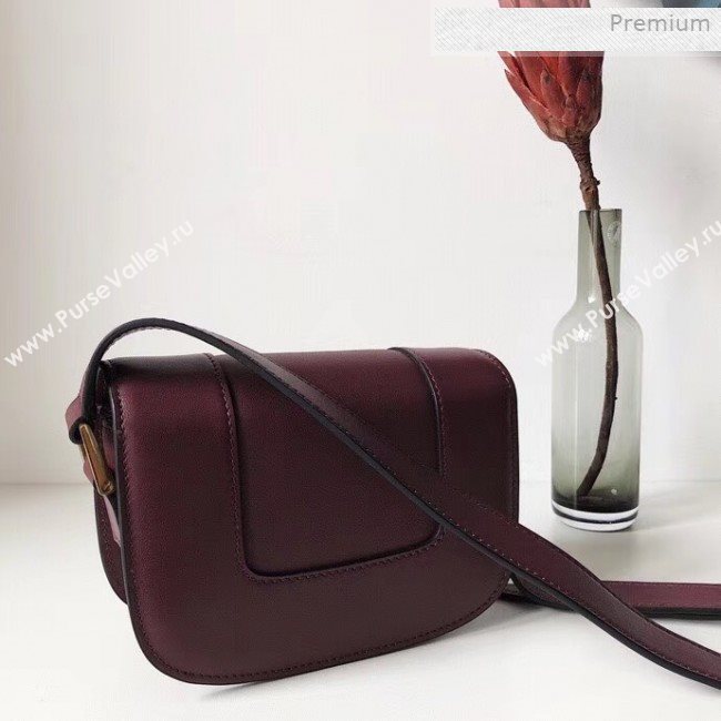 Valentino Supervee Supple Calfskin Maxi-Logo Crossbody Bag 1011S Burgundy 2020 (JD-0011320)
