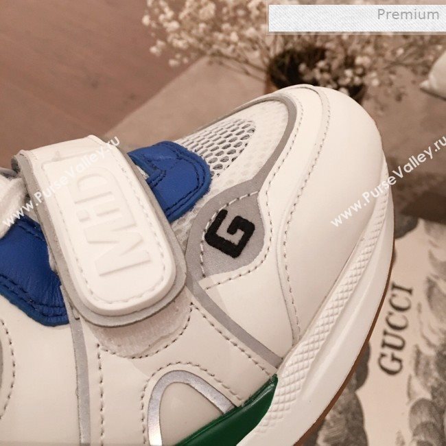 Gucci Ultrapace Leather and Mesh Mid-top Sneakers White (For Women and Men) (KL-0011611)