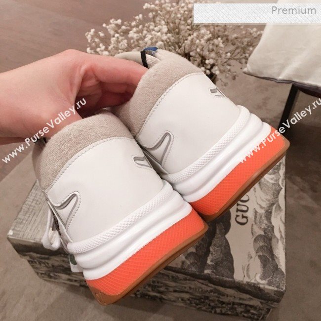 Gucci Ultrapace Leather and Mesh Mid-top Sneakers White (For Women and Men) (KL-0011611)