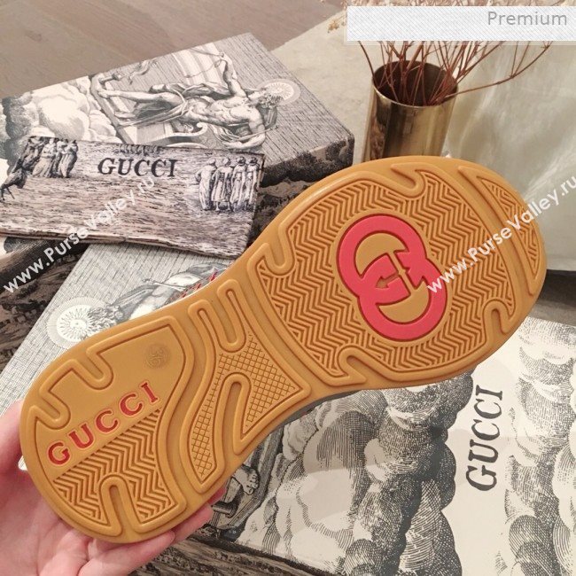 Gucci Ultrapace Leather and Mesh Low-top Sneakers Pink (For Women and Men) (KL-0011614)