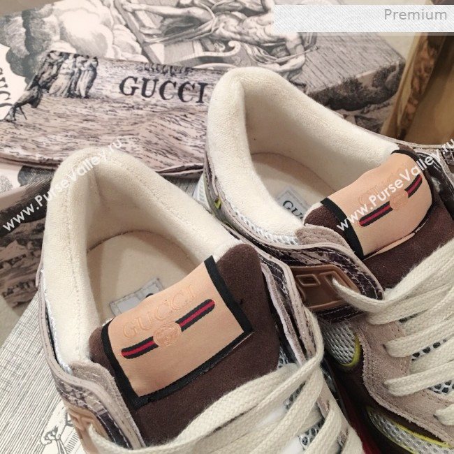 Gucci Ultrapace Leather and Mesh Low-top Sneakers Grey (For Women and Men) (KL-0011613)