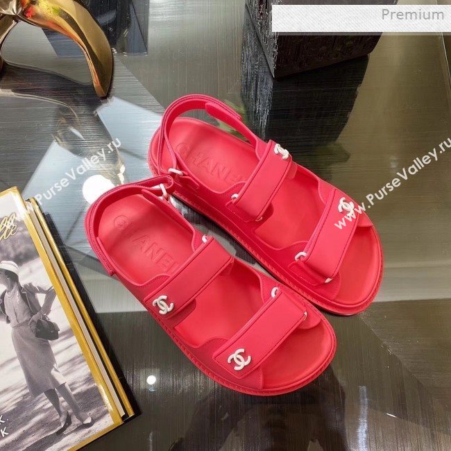 Chanel Strap Flat Sandals Red 2020 (MD-0011618)