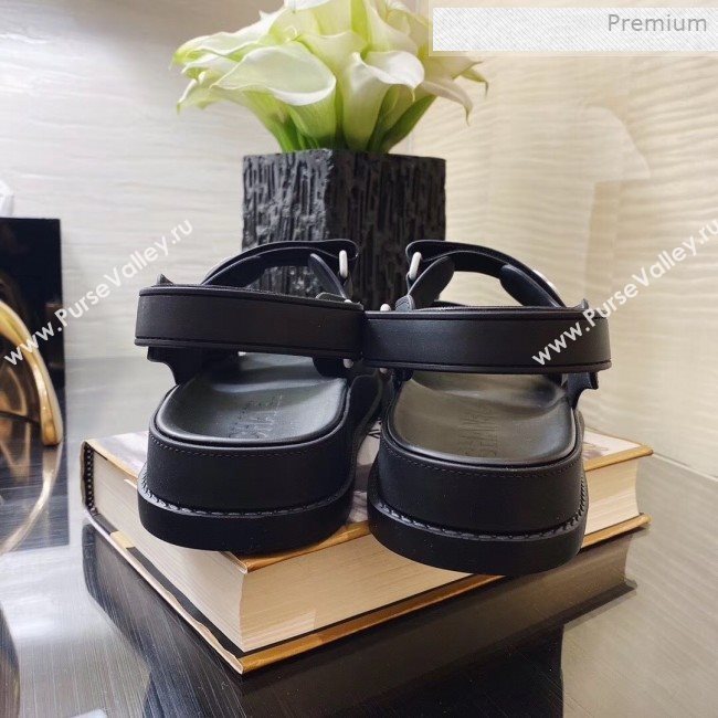 Chanel Strap Flat Sandals Black/White 2020 (MD-0011616)