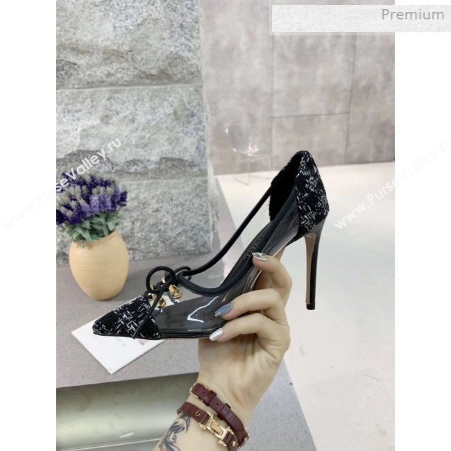Chanel Tweed Transparent Lace-up High-Heel Pumps Black 2019 (MD-0011626)