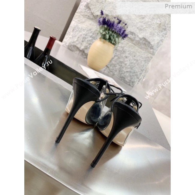 Chanel Tweed Transparent Lace-up High-Heel Mules White 2019 (MD-0011629)