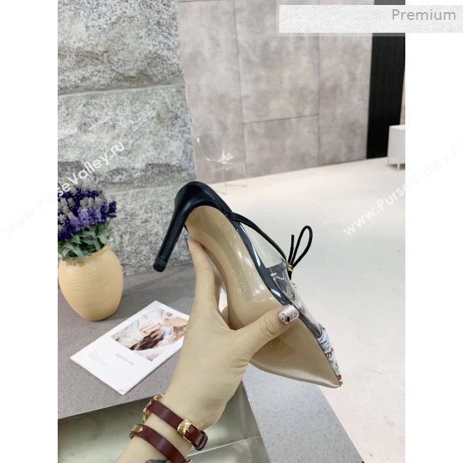 Chanel Tweed Transparent Lace-up High-Heel Mules Red 2019 (MD-0011627)