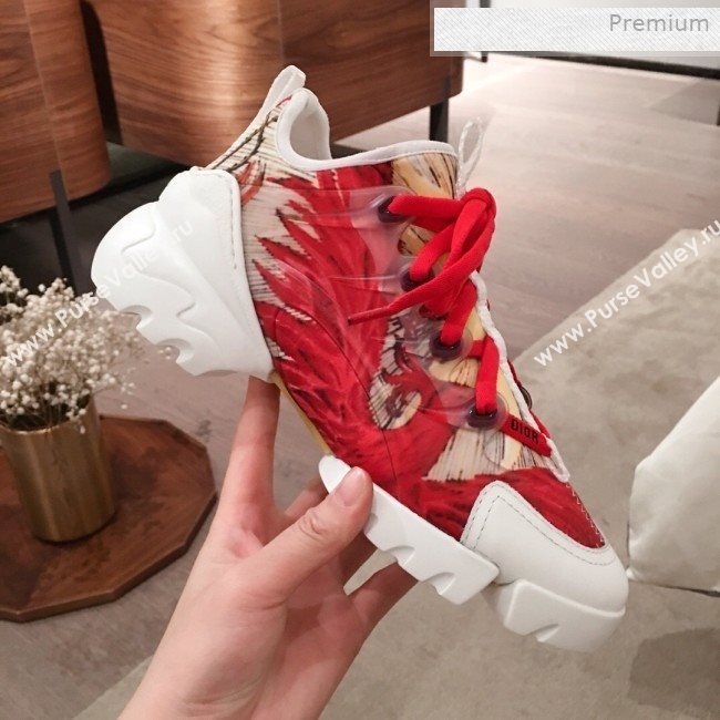 Dior D-Connect Phoenix Low-top Sneakers Red/Beige 2019 (KL-0011636)