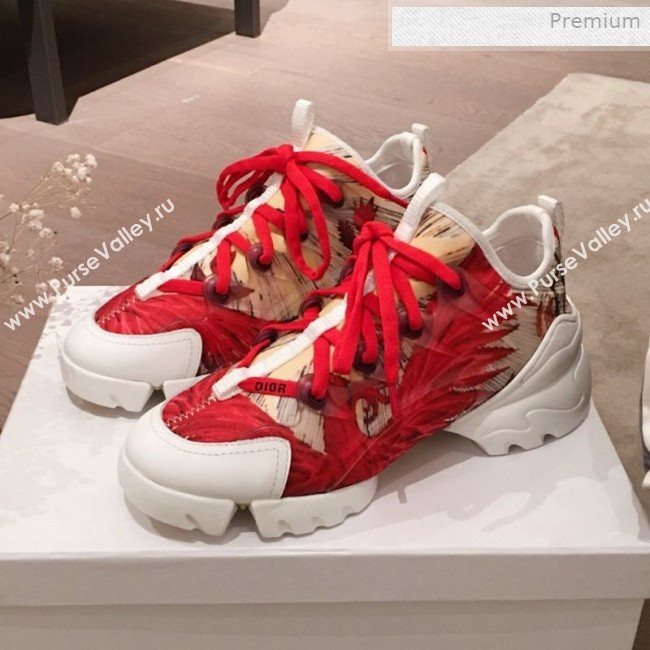 Dior D-Connect Phoenix Low-top Sneakers Red/Beige 2019 (KL-0011636)