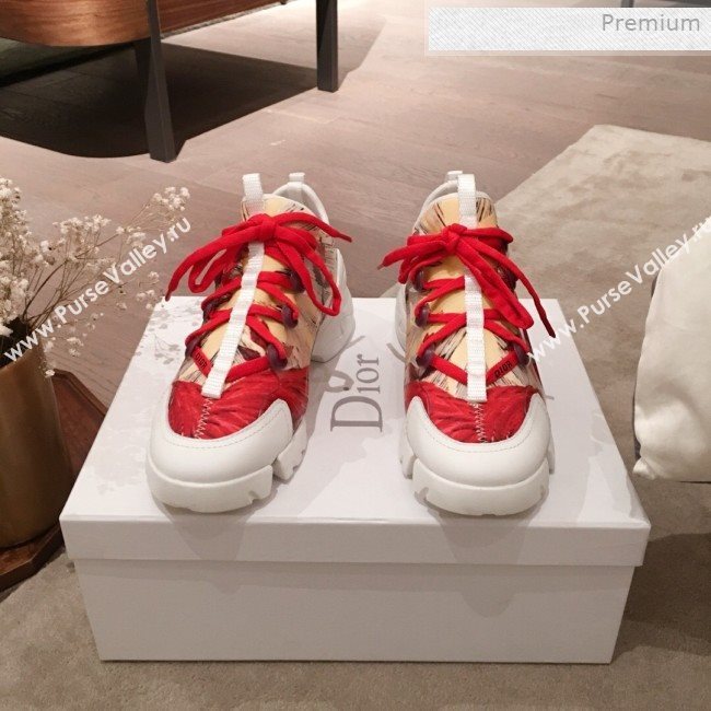 Dior D-Connect Phoenix Low-top Sneakers Red/Beige 2019 (KL-0011636)