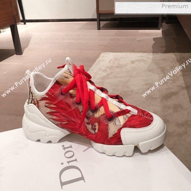 Dior D-Connect Phoenix Low-top Sneakers Red/Beige 2019 (KL-0011636)
