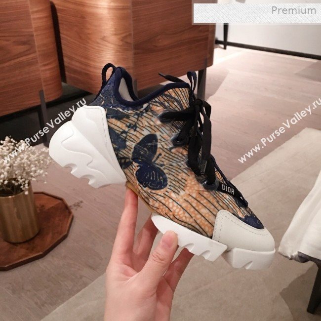 Dior D-Connect Butterfly Neoprene Low-top Sneakers Beige 2019 (KL-0011640)