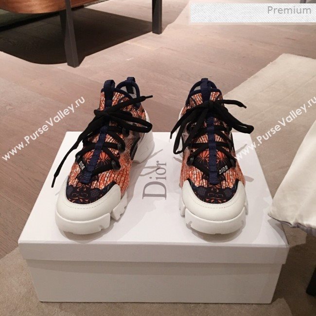 Dior D-Connect Butterfly Neoprene Low-top Sneakers Orange 2019 (KL-0011641)