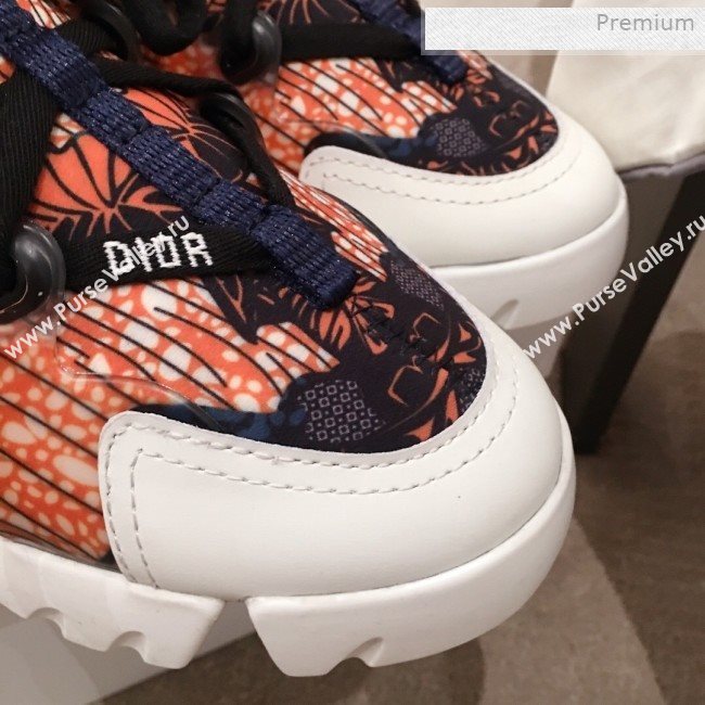 Dior D-Connect Butterfly Neoprene Low-top Sneakers Orange 2019 (KL-0011641)