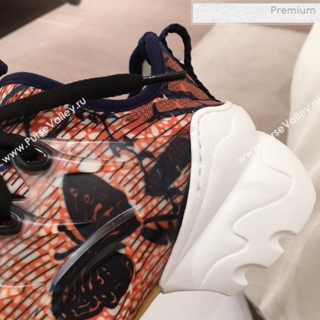 Dior D-Connect Butterfly Neoprene Low-top Sneakers Orange 2019 (KL-0011641)