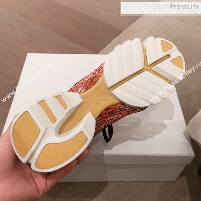 Dior D-Connect Butterfly Neoprene Low-top Sneakers Orange 2019 (KL-0011641)