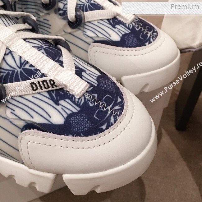 Dior D-Connect Butterfly Neoprene Low-top Sneakers Navy Blue 2019 (KL-0011639)