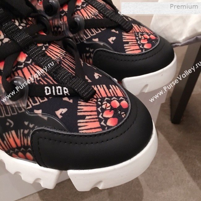 Dior D-Connect Fireworks Neoprene Low-top Sneakers Black/Orange 2019 (KL-0011643)