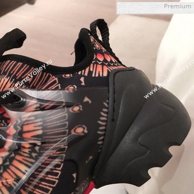 Dior D-Connect Fireworks Neoprene Low-top Sneakers Black/Orange 2019 (KL-0011643)