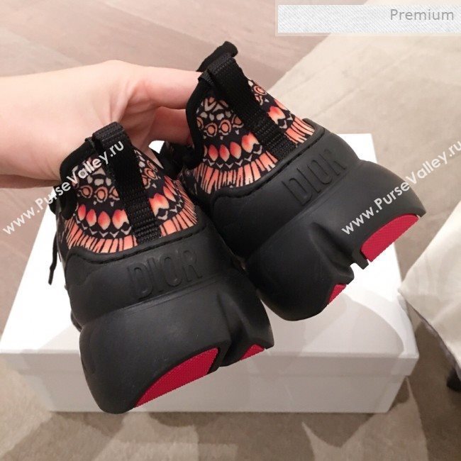 Dior D-Connect Fireworks Neoprene Low-top Sneakers Black/Orange 2019 (KL-0011643)