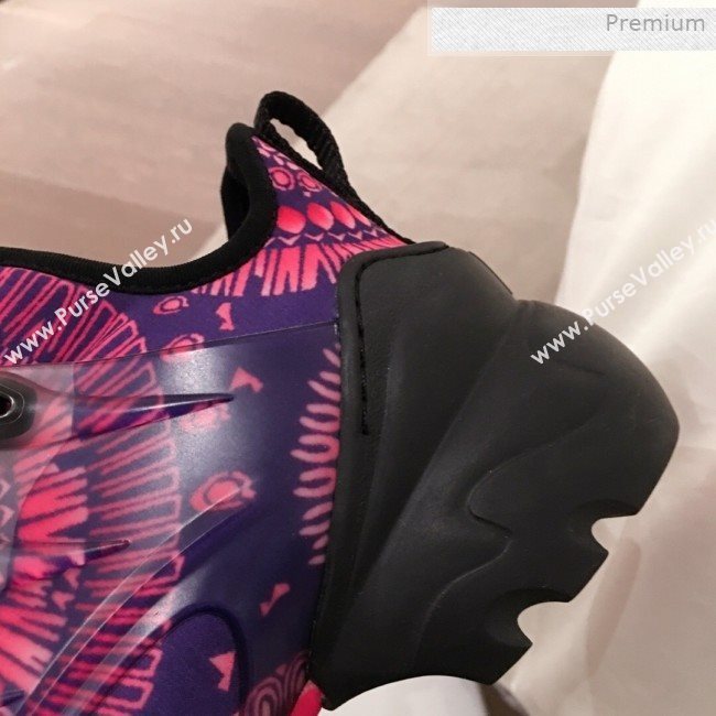 Dior D-Connect Fireworks Neoprene Low-top Sneakers Fuchsia/Deep Blue 2019 (KL-0011642)