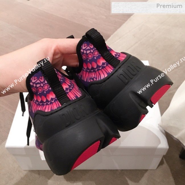 Dior D-Connect Fireworks Neoprene Low-top Sneakers Fuchsia/Deep Blue 2019 (KL-0011642)