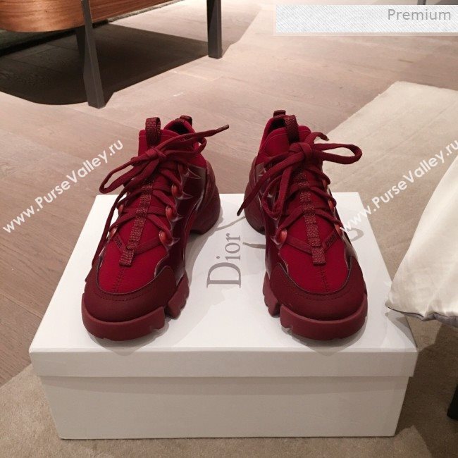 Dior D-Connect Neoprene Low-top Sneakers Burgundy 2019 (KL-0011646)